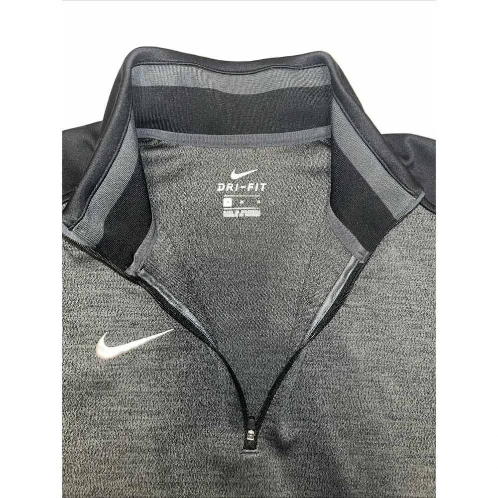 Nike Running Dri-Fit 1/4 Zip Mens Pullover Charcoal Black Performance Top